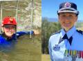 Michelle De Friskbom in the field and proudly displaying her medals of service. Pictures supplied
