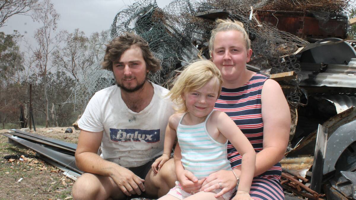 Toby and Layla Rixon-Gosch and Nicole Bailey plan on rebuilding at their property in Wandella. 