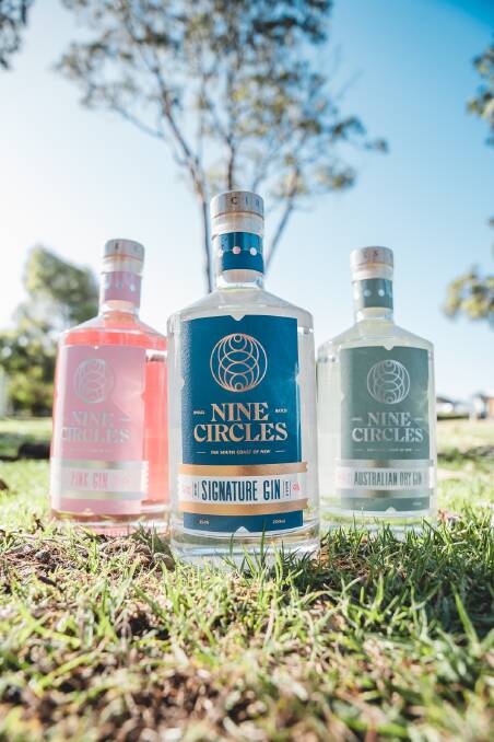Nine Circles three award winning gins. Picture supplied. 