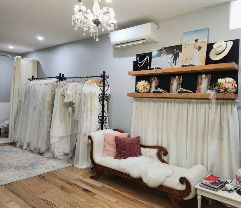 The glamorous bridal fitting area at CC Bridal's new store in Bega. Picture by Amandine Ahrens