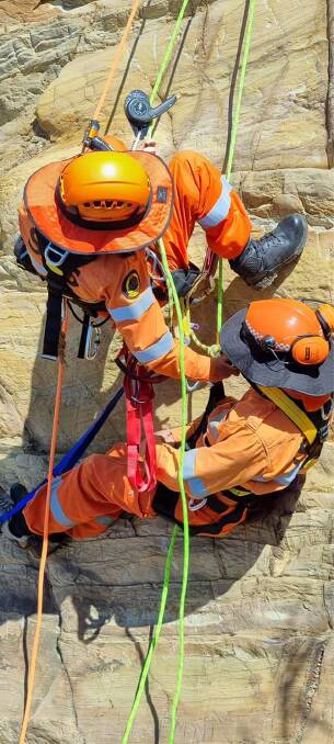 Vertical rescue training, in picture Patricia Daly and John Wentworth. Picture supplied. 