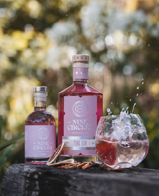 Nine Circles' gold winner in the pink gin category at the 2023 Melbourne Royal Distilled Spirits Awards. Picture supplied. 