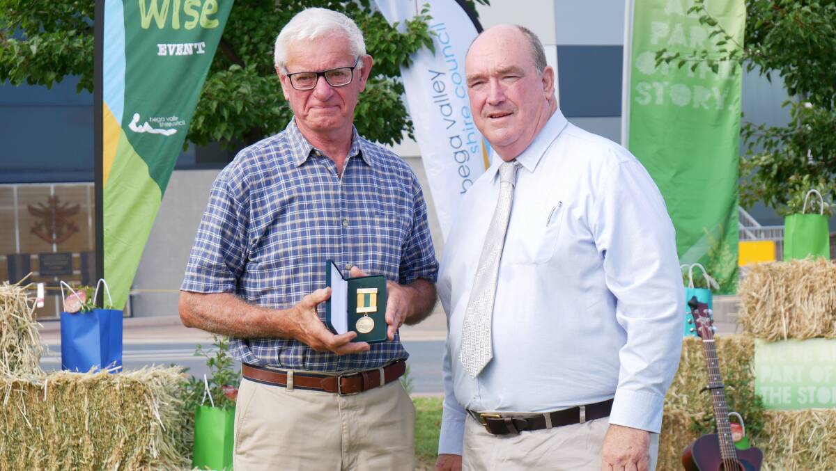 Awardee Robert Smith with Bega Valley Shire Mayor Russell Fitzpatrick. Photo: Ellouise Bailey