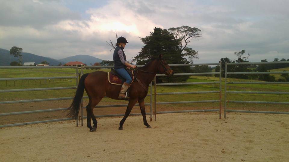 Aleesha Dummett on a horse at her brother's property in 2017. Photo: Facebook 