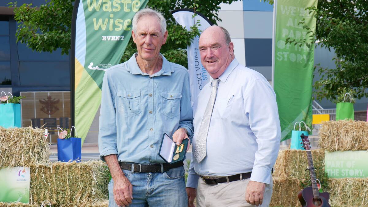 Awardee Mark Smith with Bega Valley Shire Mayor Russell Fitzpatrick. Photo: Ellouise Bailey