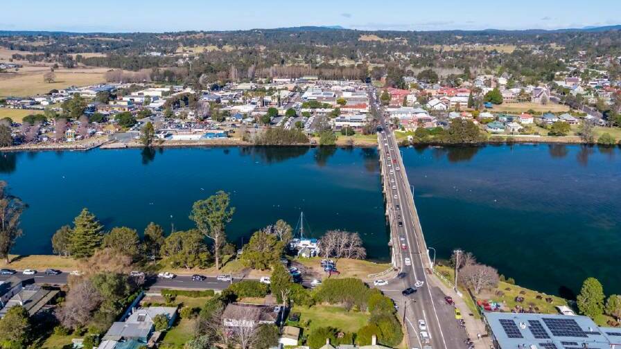 An aerial shot of Moruya looking south. File picture.