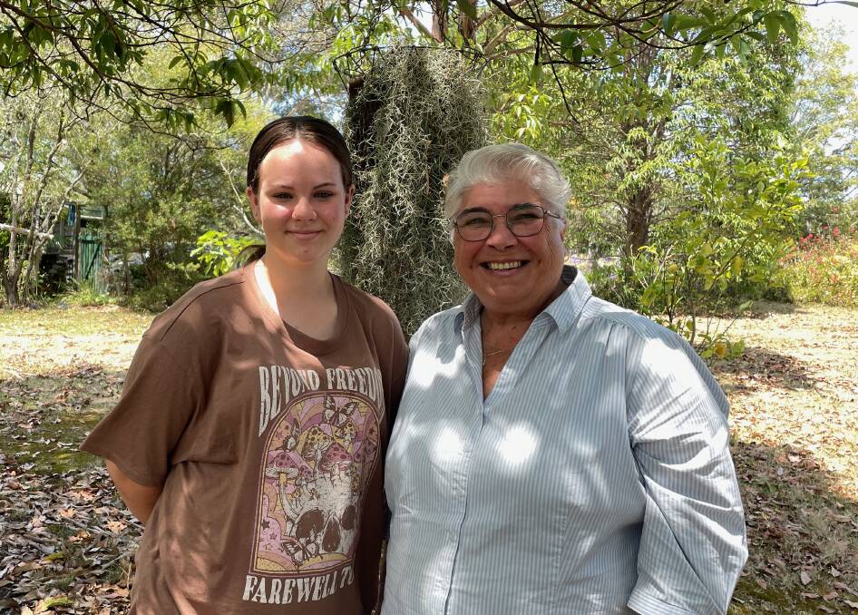 Patricia Ellis with her granddaughter Emily Foran at her home near Moruya. Both her grandchildren speak Dhurga. Picture by Marion Williams