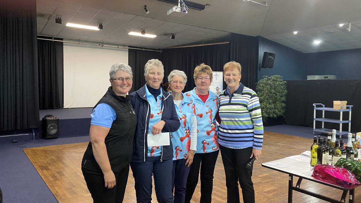 The best ladies team - L Taylor, R Giblet, N Harris and L Shortridge - at Legacy Narooma's 13th annual golf day on Friday, August 18. Pictured with Deirdre Landells. Picture supplied