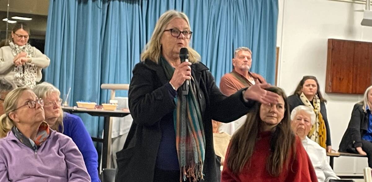 At the community forum in Bermagui on July 25 people spoke up to explain to Transport for NSW representatives how the proposed closure of Wallaga Lake Bridge would impact them. Picture by Marion Williams