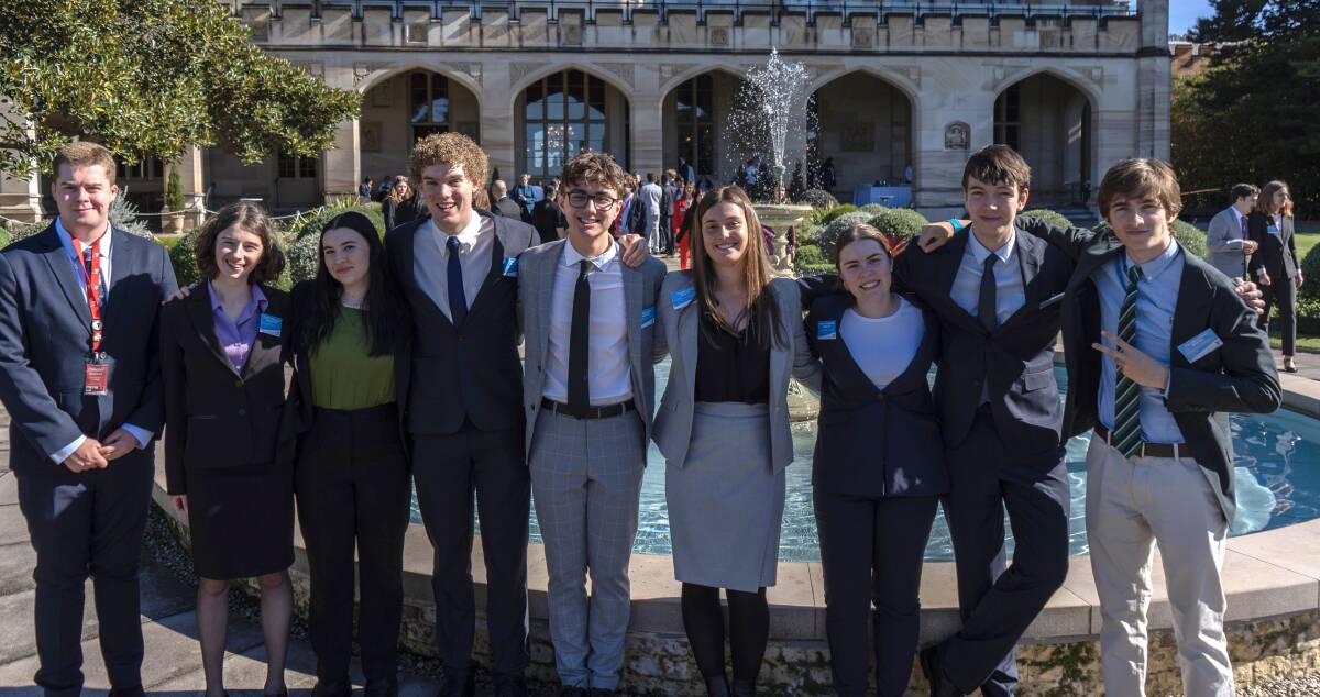 Narooma High School Year 12 student Stephanie Ovington (second from left) with some of the other students on The Y NSW Youth Parliament program in July. Picture supplied