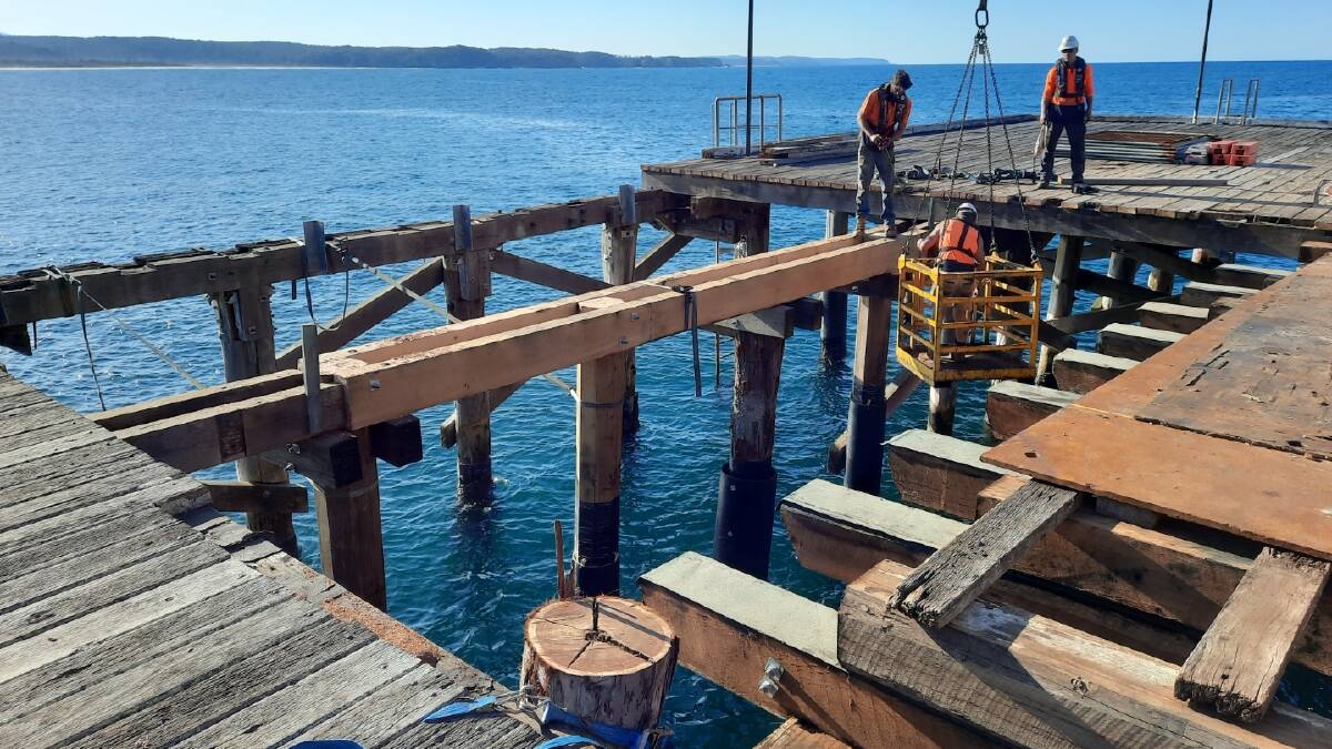Stage two of the Tathra Wharf Restoration. Picture supplied. 