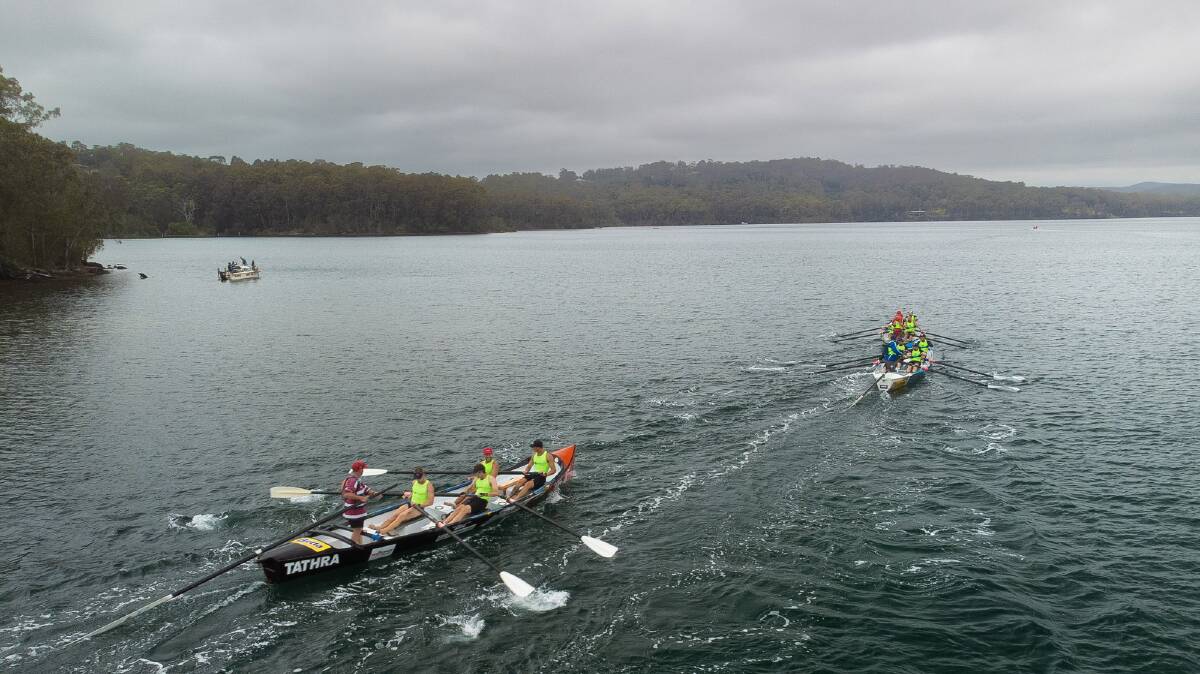 Tathra Men's Open Squad competing in the George Bass Marathon. Photo by Nick Peters Photography.