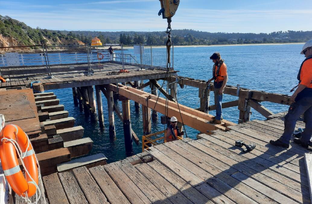 Stage two of the Tathra Wharf Restoration. Picture supplied. 