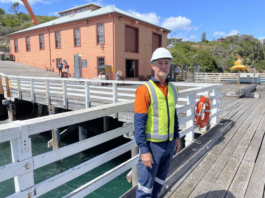 Project Manager for the Tathra Wharf restoration David Buckley is happy with the progress as stage one nears completion. Picture by Sam Armes. 