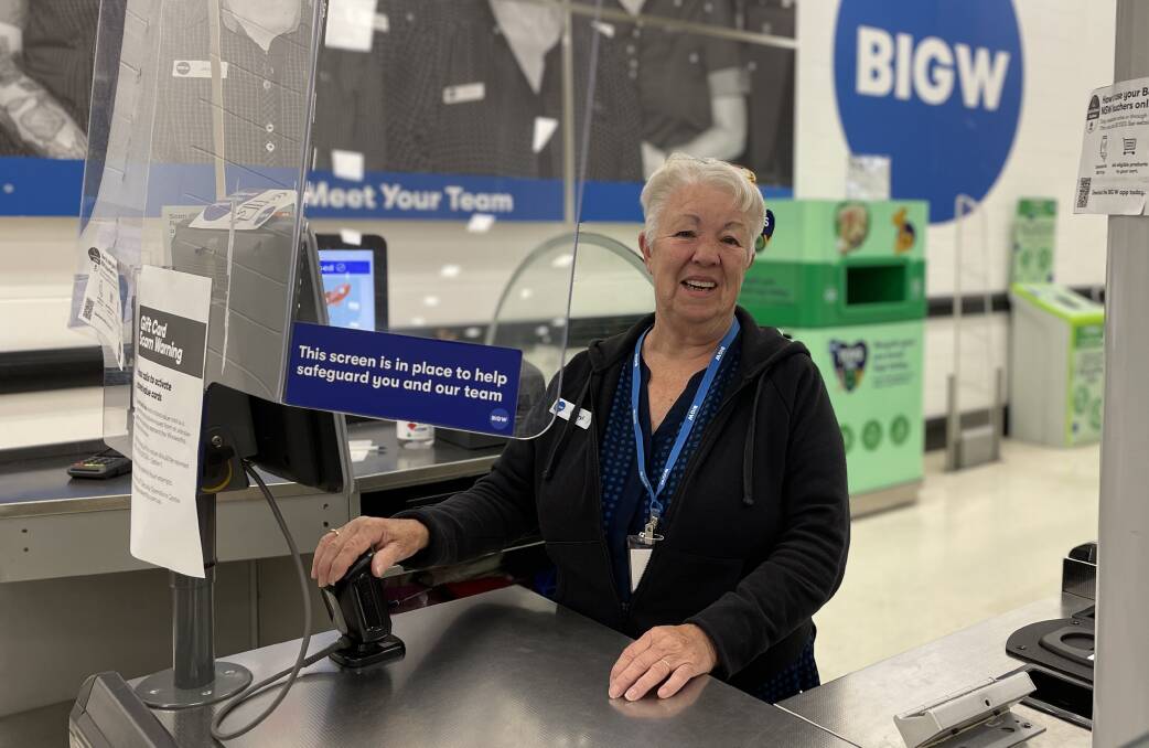 Cheryl Mathisen on her last shift at Big W in Bega, after working at the store ever since it opened in 2011. Picture by Sam Armes.