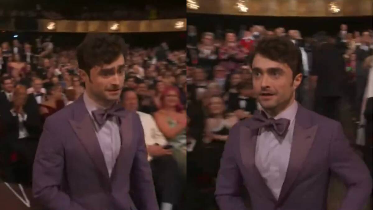 Actor Daniel Radcliffe accepts his Tony Award. Picture Deadline