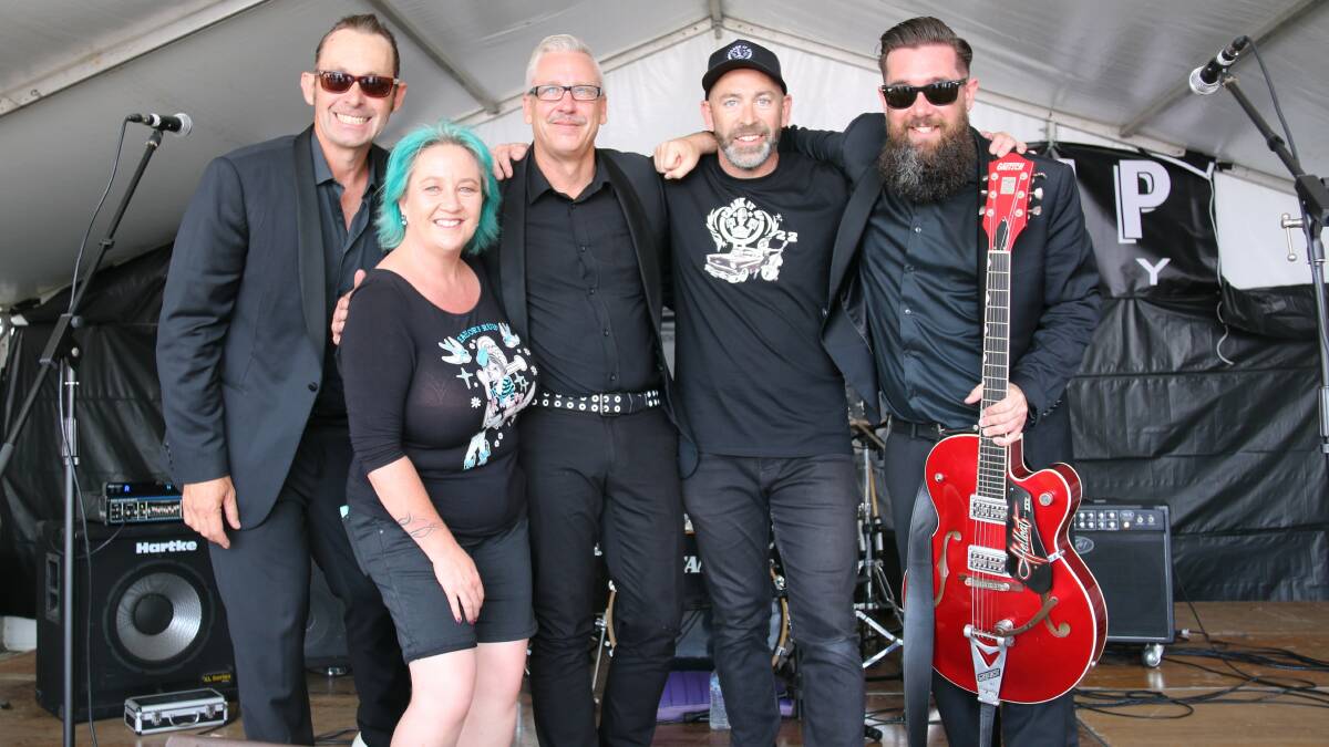 Crank It Up Festival organisers Chris and Leisa Tague with headling act Hellfire III. Picture supplied