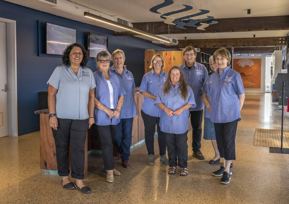 The knowledgeable volunteer team from Eden Visitor Information Centre, overseen by centre manager Clair Mudaliar. Picture supplied.