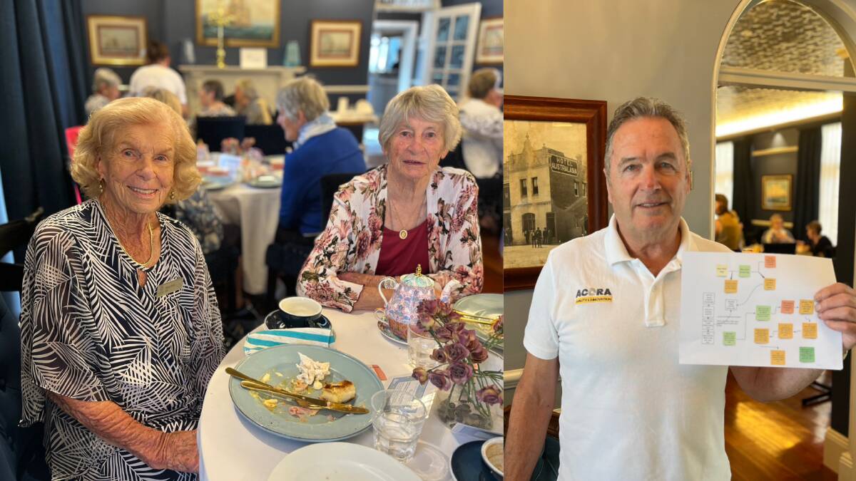 Beryle Kelly and Pauline Mitchell, two founding members of Eden VIEW Club, and Roger Timms, descendant of Sabina Pike. Pictures by James Parker