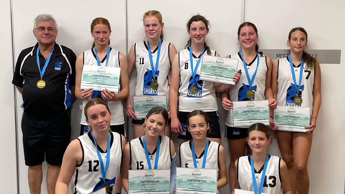 Merimbula Sharks U16 girls won the Barrengarry Conference with a thrilling overtime finish. Picture supplied
