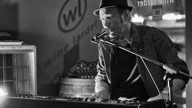 Daryl Roberts performing on his trusty keyboard with 'now' signature fedora. Picture supplied