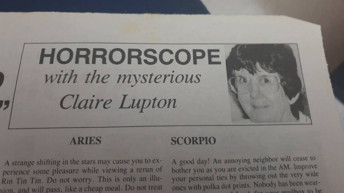 Horrorscope with the mysterious Claire Lupton. Picture supplied