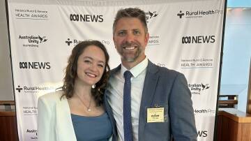 Dr Corin Miller with her husband Trevor after receiving the 2023 award for rural and remote health professional of the year. Picture supplied