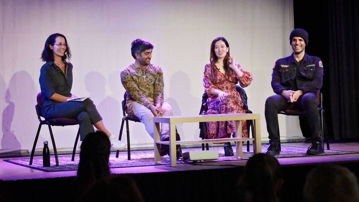 Rosie Lourde, Chum Ehelepola, Niki Aken and Fayssal Bazzi in the Breaking into the Industry Q&A, Far South Film Festival 2022. Picture by Angi High Photography