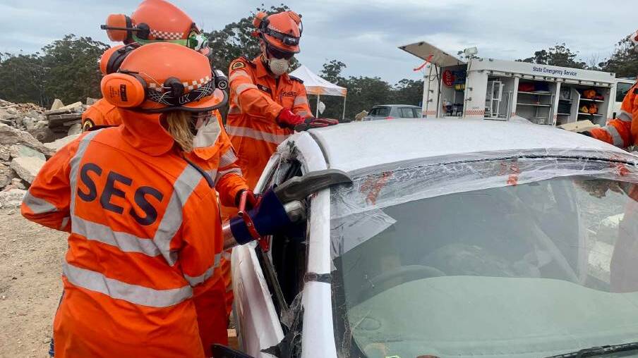 Eden SES members train in road crash rescue capabilities. Picture supplied