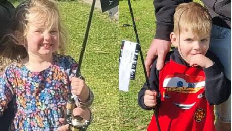 Two of the youngest anglers to win prizes at the July winter school holiday fishing competition. Pictures supplied