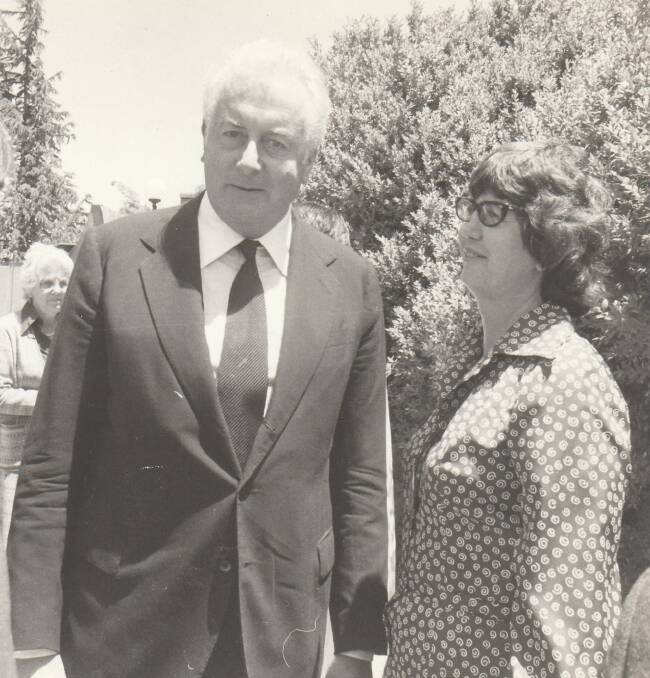 Claire with then Prime Minister Gough Whitlam.