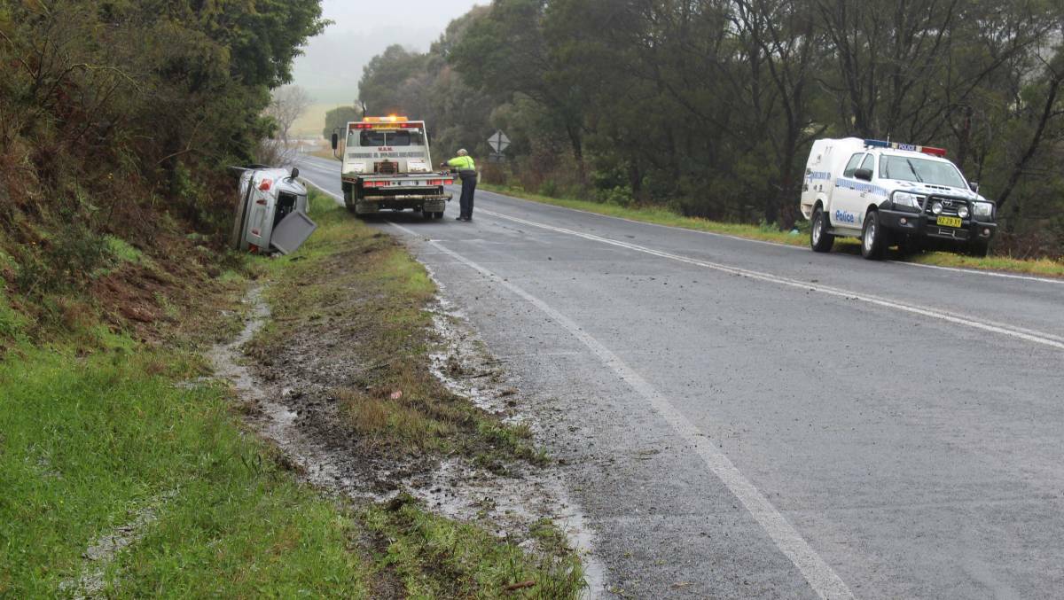 A car crash on the Bega-Tathra Rd in August this year. Fortunately the driver was uninjured in this instance.