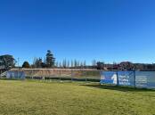 Work has paused on the Bega sports complex redevelopment. Picture by Jimmy Parker