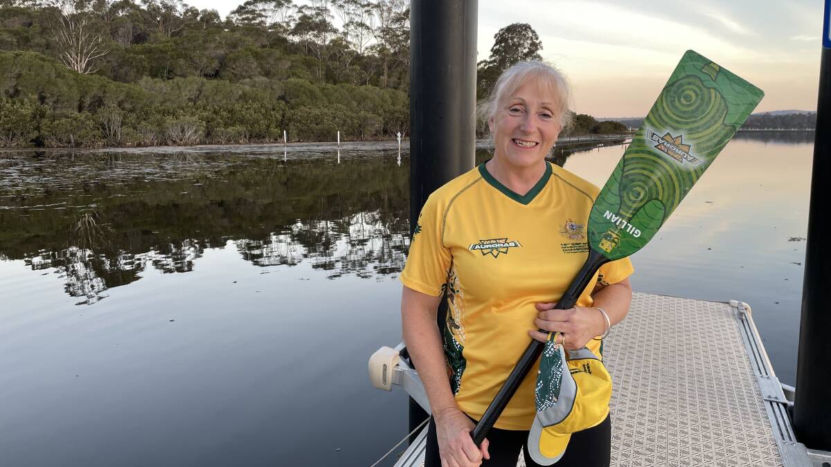 Gill McCallum, proud to be wearing the green and gold. Picture by Denise Dion 