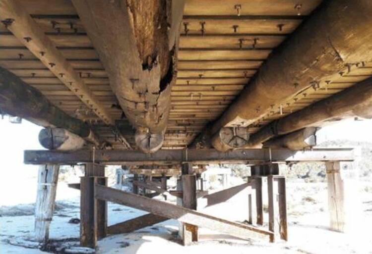 The clock is ticking for Cuttagee Bridge as the timbers under the bridge are in a bad state of repair. Picture supplied 
