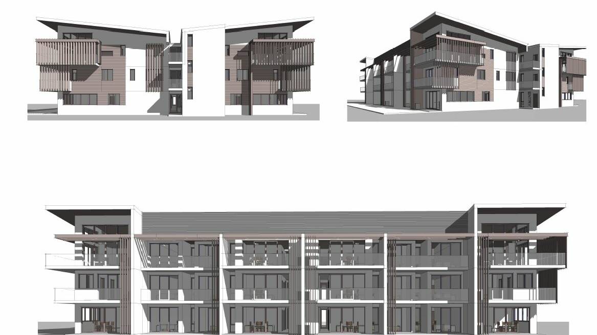 Architectural sketches of the three-storey block that is particularly concerning for Ocean Drive residents. Picture supplied 