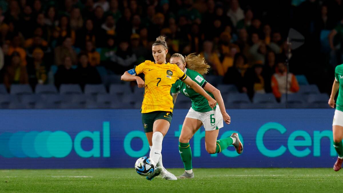 Steph Catley scored a crucial penalty for the Matildas. Picture by Anna Warr