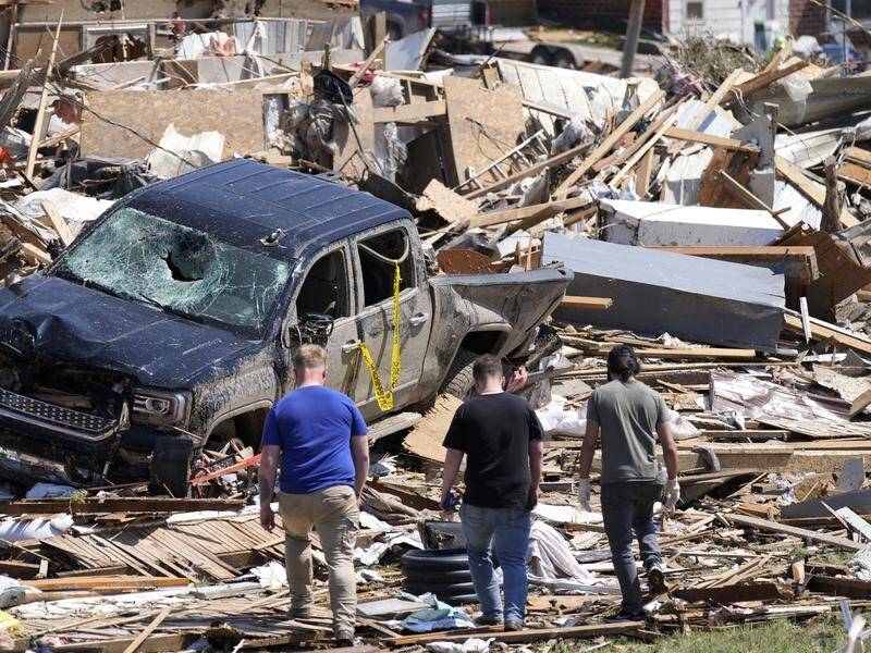 At least four people are dead after a tornado hit the farming town of Greenfield, Iowa. (AP PHOTO)