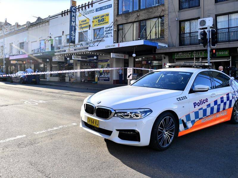 Two men are in hospital in stable conditions after being shot inside a hairdresser in Marrickville. (Bianca De Marchi/AAP PHOTOS)